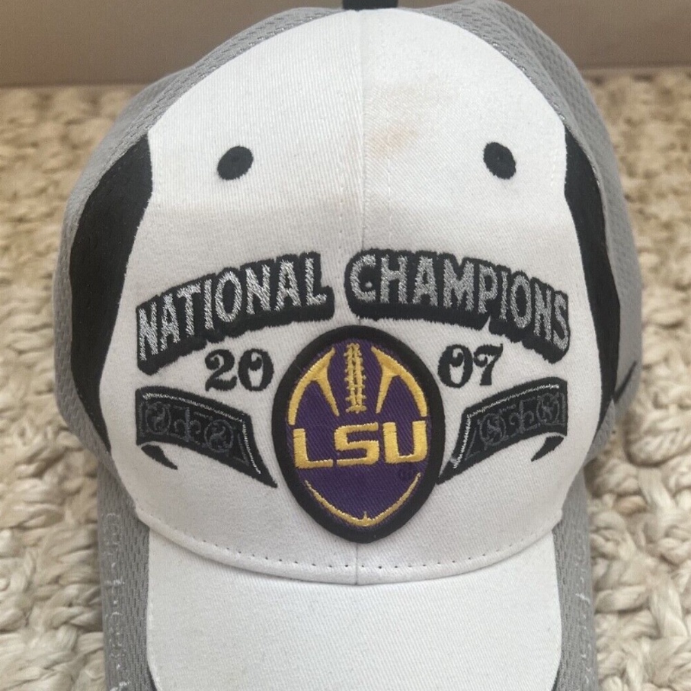 LSU Nike 2007 Football National Champions Embroidered Adjustable Hat Cap